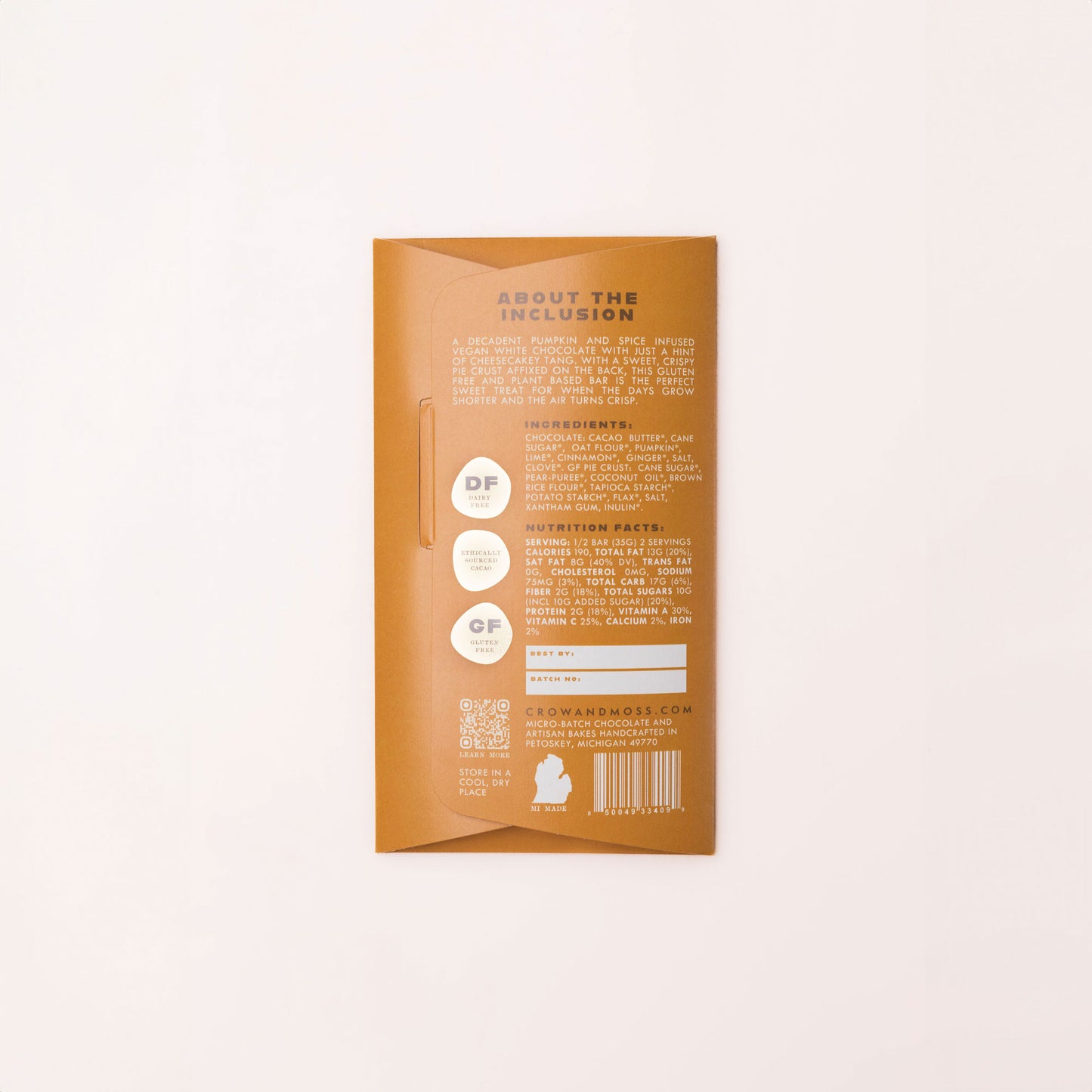Pumpkin Cheesecake Oat Mylk White Chocolate 42% - Case of 8