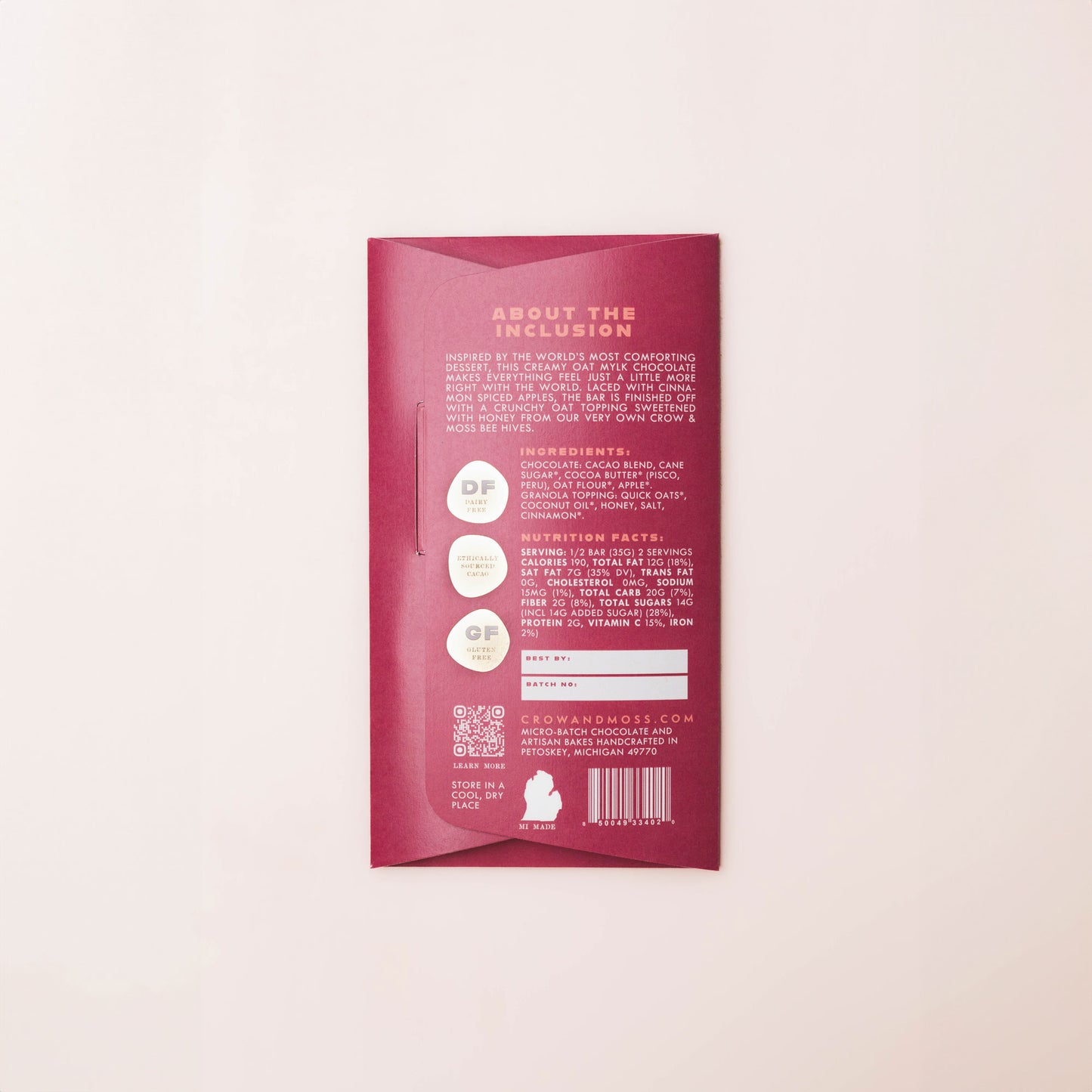Apple Crumble Oat Mylk Bar 38% - Case of 8