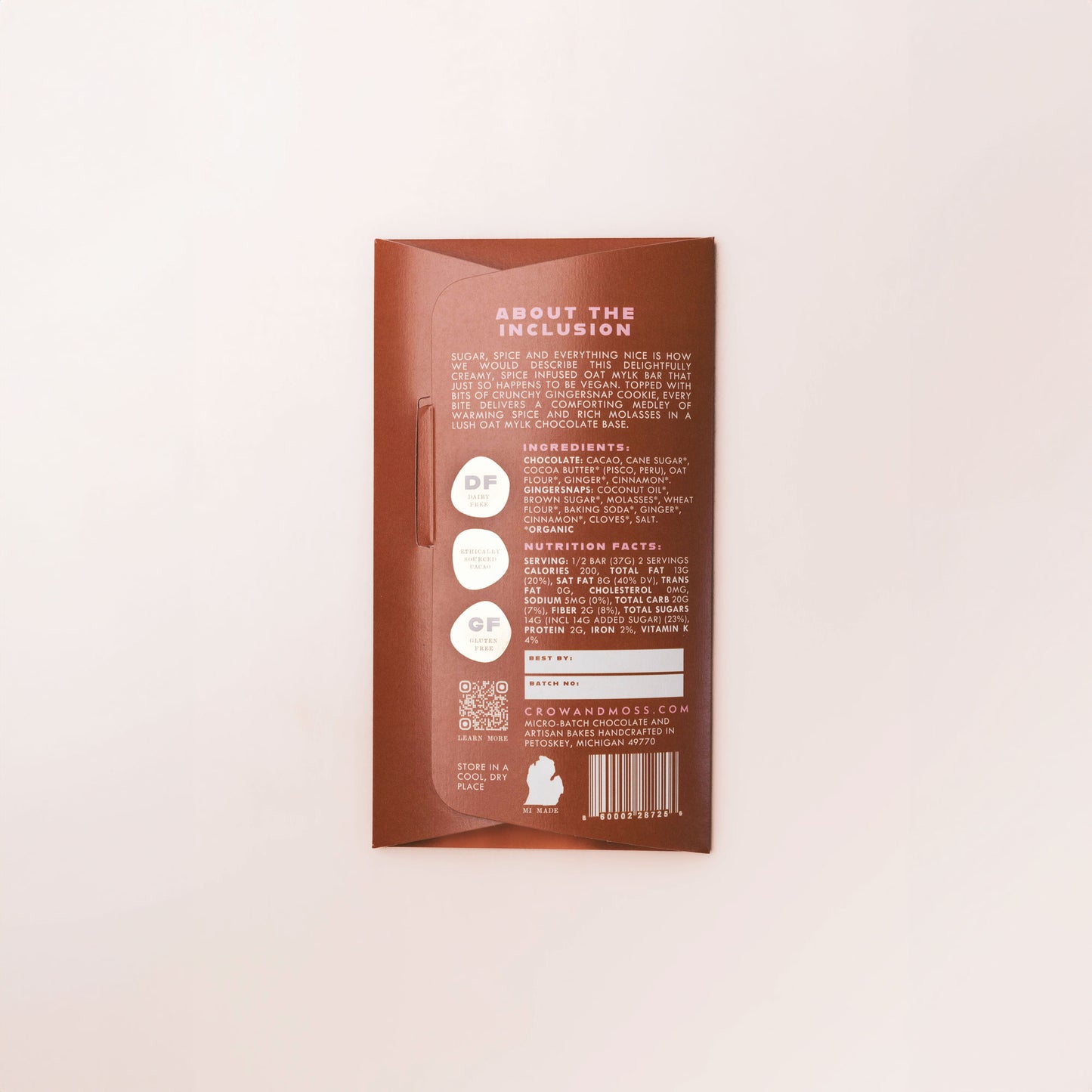 Gingersnap Cookie and Oat Mylk Bar 40% - Case of 8