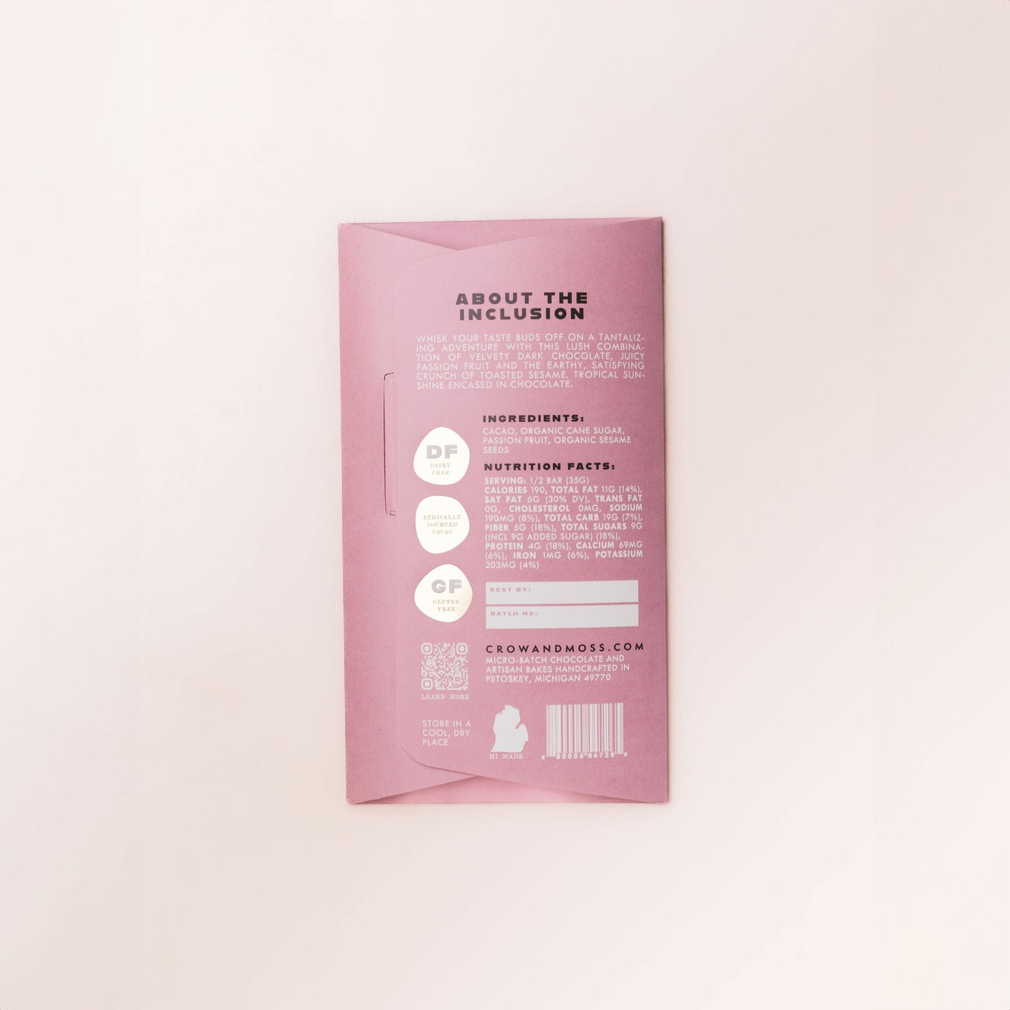 Passion Fruit Sesame Dark Chocolate 68% - Case of 8